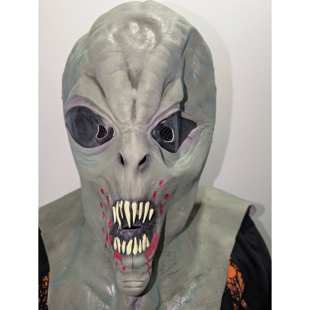 Green Alien Latex Mask Halloween Scary Costume Cosplay